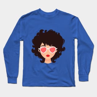 Girl with heart glasses Long Sleeve T-Shirt